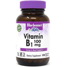 Витамин Bluebonnet Nutrition Витамин B1 100 мг, Vitamin B1, 100 вегетарианских капсул (BLB0425)