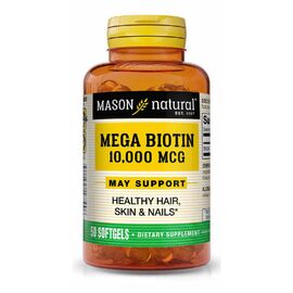 Витамин Mason Natural Биотин 10000мкг, Mega Biotin, 50 гелевых капсул (MAV16799)