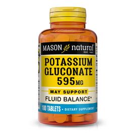 Минералы Mason Natural Калий Глюконат 595мг, Potassium Gluconate, 100 таблеток (MAV06181)