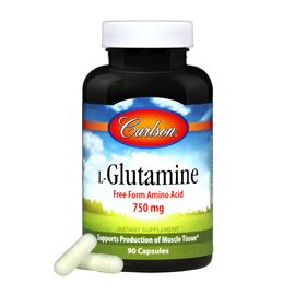 Аминокислота Carlson Глютамин 750мг, L-Glutamine, 90 капсул (CL6821)