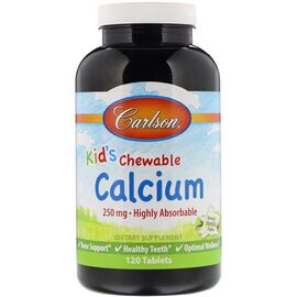 Минералы Carlson Жевательный Кальций для Детей, фруктовый вкус, Kid's Chewabl (CAR-05084)