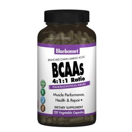 Аминокислота Bluebonnet Nutrition BCAAs (Разветвленные Цепи Аминокислот), 120 гелевых капсул (BLB-01590)