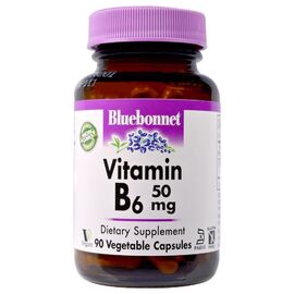 Вітамін Bluebonnet Nutrition Вітамін B6 50 мг, Vitamin B6, 90 вегетаріанських капсул (BLB0428)