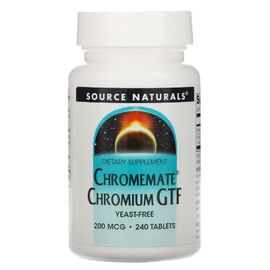 Минералы Source Naturals Хром GTF 200мкг, ChromeMate, 240 таблеток (SNS-00107)