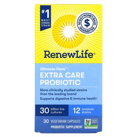 Пробиотики Renew Life Пробиотик, 30 миллиардов КОЕ, Ultimate Flora Extra Care Probiotic, 30 вег (REN-15862)