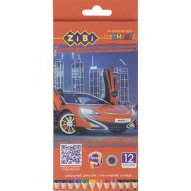 Карандаши цветные ZiBi Car шестигранные 12 цветов (ZB.2446)