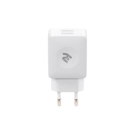 Зарядное устройство 2E Wall Charger Dual USB-A 2.4A + cable USB-C White (2E-WC1USB2.1A-CC)
