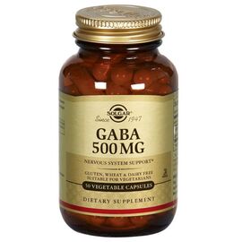 Амінокислота Solgar GABA (Гамма-Аміномасляна Кислота, GABA, 500 мг, 50 вегетаріа (SOL01210)