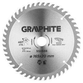 Диск пильный Graphite 165х20 мм, 48 зуб. (55H688)