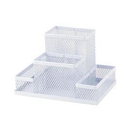 Настольный набор Axent подставка-органайзер 155x103x100 мм металлическая, белая (2117-21-A)