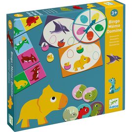Настольная игра Djeco Динозавры 3 в 1: Бинго + Мемо + Домино (DJ08132)