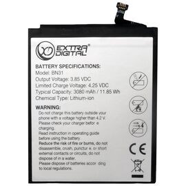 Акумуляторна батарея для телефону Extradigital Xiaomi Mi 5X / A2, Xiaomi Redmi Note 5A, BN31 3080 mAh (BMX6492)