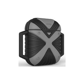 Чехол для наушников X-HuWei i-Smile для Apple AirPods IPH1443 Gray+Black (702336)