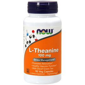 Аминокислота Now Foods L- Теанин, L-Theanine, 100 мг, 90 вегетарианских капсул (NOW-00145)