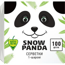 Салфетки косметические Сніжна Панда однослойные белые 33x33 см 100 шт. (4823019011036)