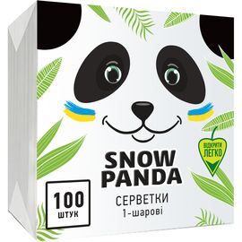Салфетки столовые Сніжна Панда однослойные белые 24x24 см 100 шт. (4823019007879)