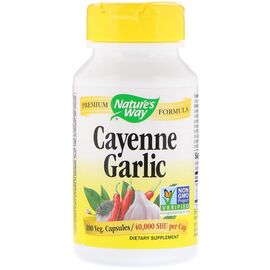 Травы Nature's Way Кайенский Перец и Чеснок, Cayenne Garlic, 100 капсул (NWY-00320)