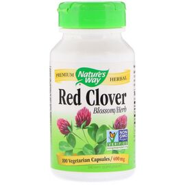 Травы Nature's Way Красный Клевер, Red Clover, 400 мг, 100 Вегетарианских Капс (NWY-16000)