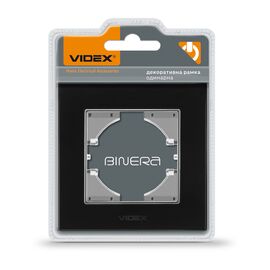 Рамка Videx BINERA черное стекло одинарная (VF-BNFRG1H-B)
