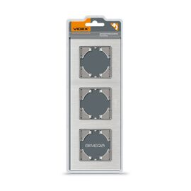 Рамка Videx BINERA серебристый алюминий 3 поста (VF-BNFRA3H-SL)