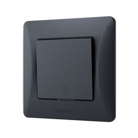 Переключатель Videx BINERA 1кл проходной черный графит (VF-BNSW1P-BG)