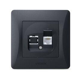Телефонная розетка Videx BINERA CAT3  черн (VF-BNSK1TF3-BG)