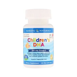 Жирні кислоти Nordic Naturals Риб'ячий жир (ДГК) для Дітей, (3-6 років), 250 мг, Смак Полу (NOR-01710)