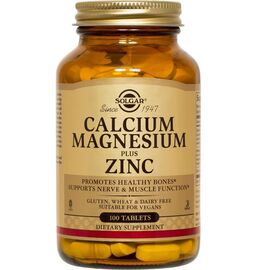 Минералы Solgar Кальций Магний и Цинк, Calcium Magnesium Plus Zinc, 100 таб (SOL00520)