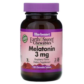 Аминокислота Bluebonnet Nutrition Мелатонин, Melatonin, 3 мг, EarthSweet, Малиновый Вкус, 120 (BLB-00994)