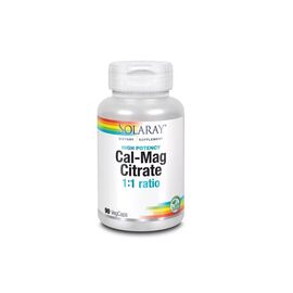 Минералы Solaray Кальций И Магний, Cal-Mag Citrate, High Potency, 90 Капсул (SOR04524)