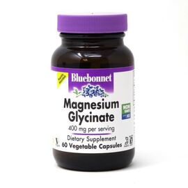 Минералы Bluebonnet Nutrition Магний Глицинат, 400 Мг, Magnesium Glycinate, 60 вегетариан (BLB0748)