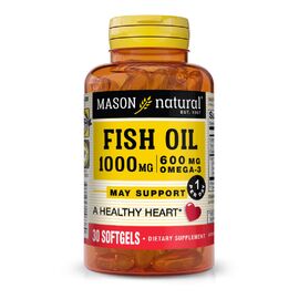 Жирные кислоты Mason Natural Рыбий жир и Омега 3 1000/600мг, Fish Oil & Omega 3, 30 геле (MAV14638)