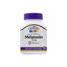 Аминокислота 21st Century Мелатонин, 10 мг, вишневый вкус, Melatonin, 120 таблеток (CEN-27503)
