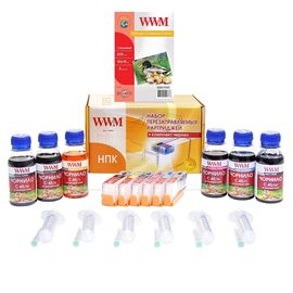 Комплект перезаправляемых картриджей WWM Canon TS8040/9040/MG7740 (RC.CLI472ARC)