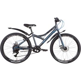 Велосипед Discovery 24" Flint DD рама-13" 2022 Grey/Blue (OPS-DIS-24-281)