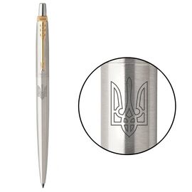 Ручка шариковая Parker JOTTER 17 UKRAINE SS GT BP Трезубец прозрачный (16032_T010b)