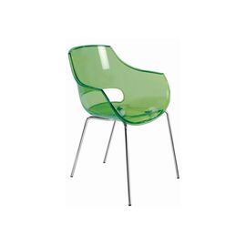 Кухонный стул PAPATYA Opal прозрачный зеленый 35, ножки антрацитовые (10301)