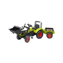 Веломобиль Falk Claas Arion трактор на педалях с прицепом и передним ковшом Зеленый (1040AM)
