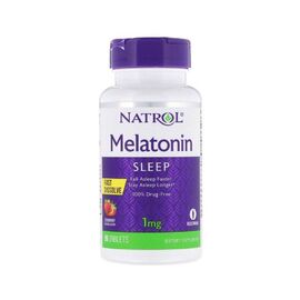 Аминокислота Natrol Мелатонин, 1 мг, вкус клубники, Melatonin, Fast Dissolve, 90 таблето (NTL-06324)