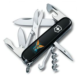 Нож Victorinox Climber Ukraine Black "Янгол ЗСУ" (1.3703.3_T1061u)