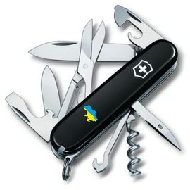 Нож Victorinox Climber Ukraine Black "Карта України Жовто-Блакитна" (1.3703.3_T1166u)