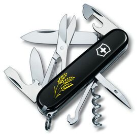 Нож Victorinox Climber Ukraine Black "Колосся Пшениці" (1.3703.3_T1338u)