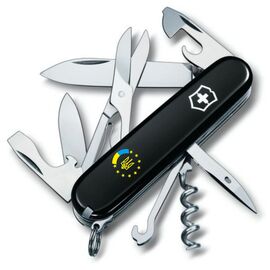Нож Victorinox Climber Ukraine Black "Україна ЄС" (1.3703.3_T1130u)