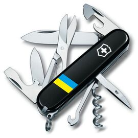 Нож Victorinox Climber Ukraine Black "Прапор України" (1.3703.3_T1100u)