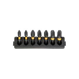 Набор бит DeWALT в касете для Tough Case, FlexTorq, L = 25 мм, Pz1 - 2 шт, Pz2 - 3 шт, Pz3 - 2 шт (DT70812)