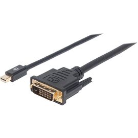 Кабель мультимедийный Mini DisplayPort M to DVI 25 M 1.8m Black Manhattan Intracom (152150)