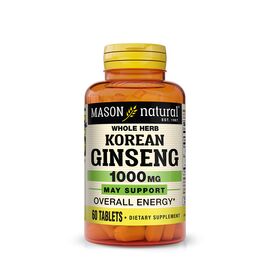 Трави Mason Natural Женьшень Корейський, 1000 мг, Korean Ginseng, 60 таблеток (MAV11415)