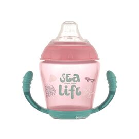 Поильник-непроливайка Canpol babies с мягким силиконовым носиком Sea Life розовый 230 мл (56/501_pin)