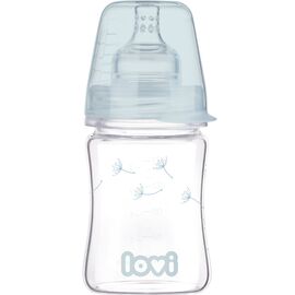 Пляшечка для годування Lovi Diamond Glass Botanic скляна 150 мл Світло-синя (74/105)