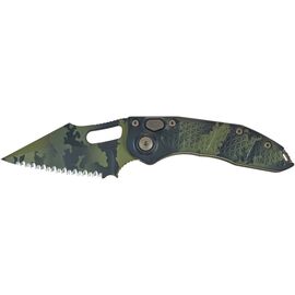Нож Microtech Stitch Olive Camo Signature Series Serrator (169-3OCS)